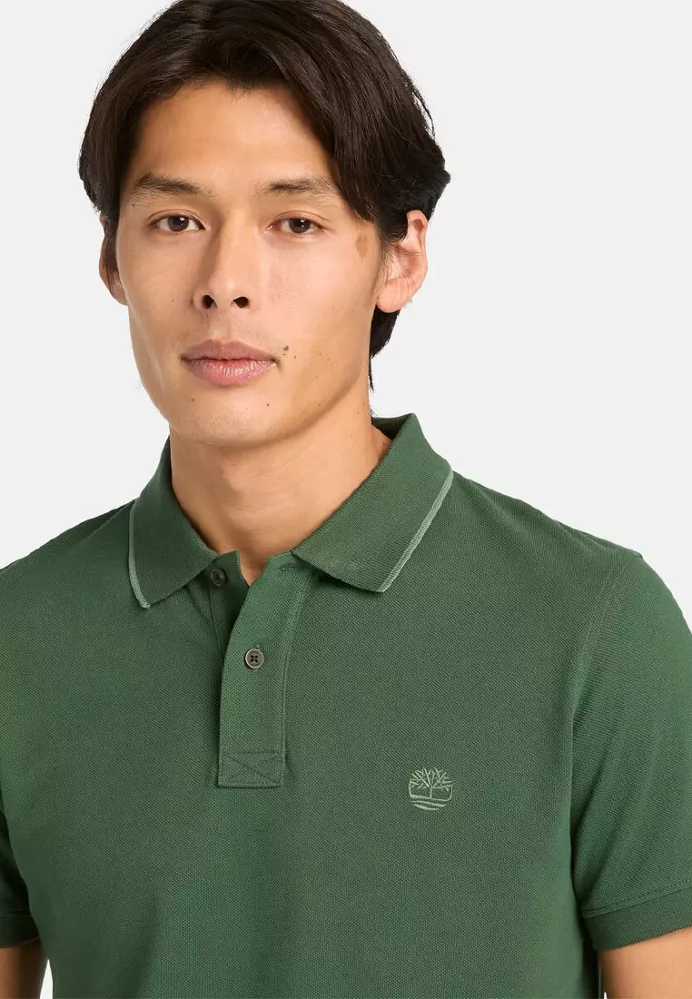 男款印花領口短袖Polo衫