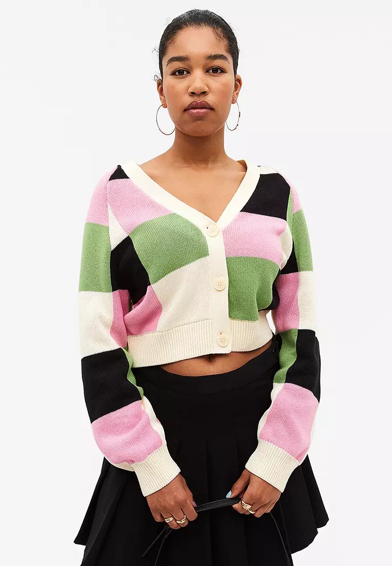 Buy Monki Oversized Intarsia Knit Cardigan Online ZALORA Malaysia