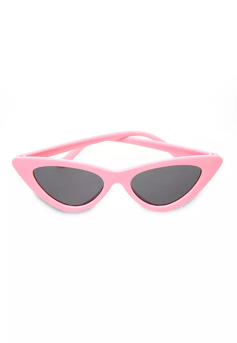 Kacamata Ulzzang Triangle Vintage Cat Eye Women - Pink