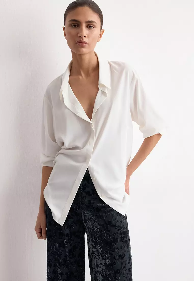 Straight Devoré Trousers