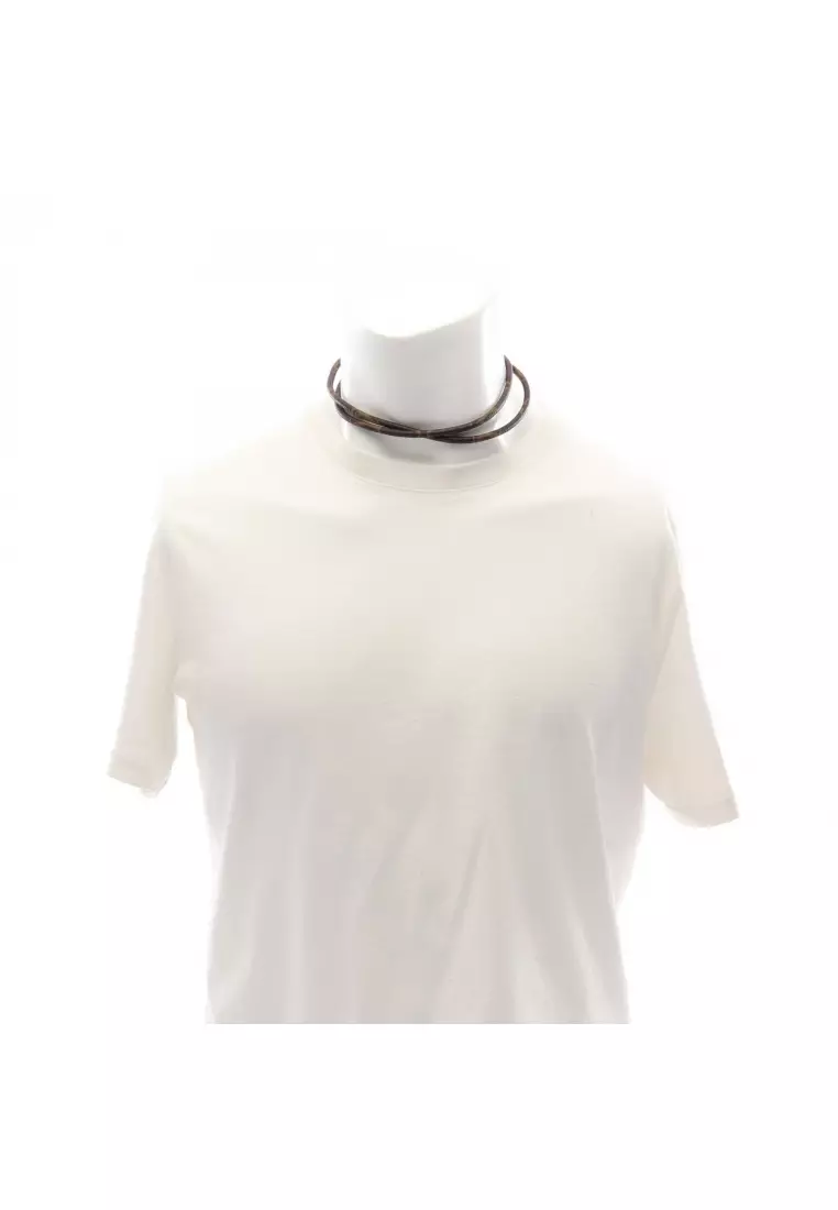 Pre-Loved Louis Vuitton Collier toggle monogram necklace PVC GP Brown gold