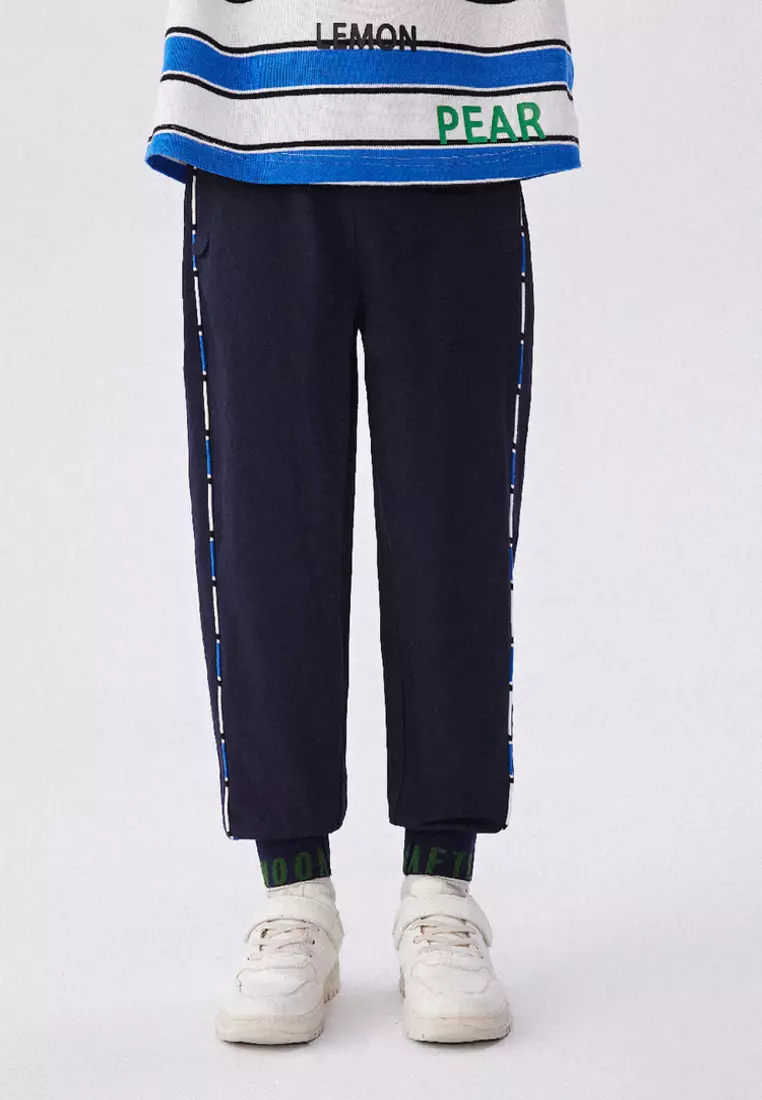 马拉丁男针织长裤藏青色夏季裤