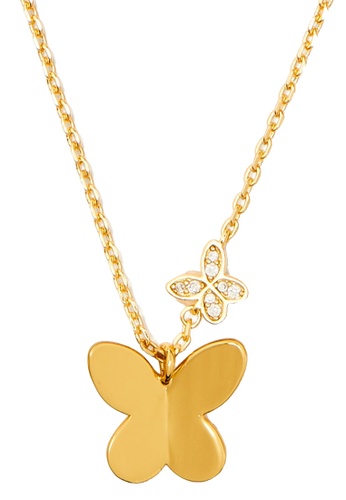 Kate Spade gold Kate Spade In a Flutter Pendant Necklace in Clear/ Gold o0r00234 85230AC205004BGS_1