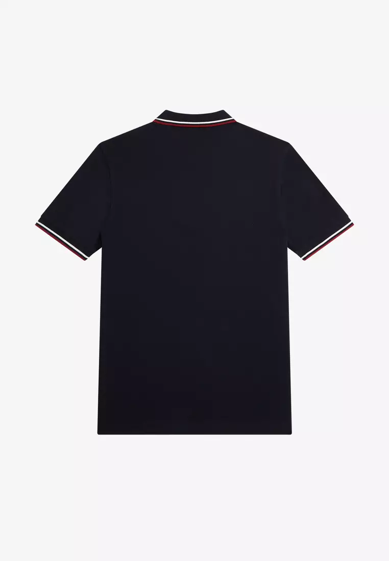 Fred Perry M3600 Twin Tipped Fred Perry Shirt (Navy / Snow White / Burnt Red)