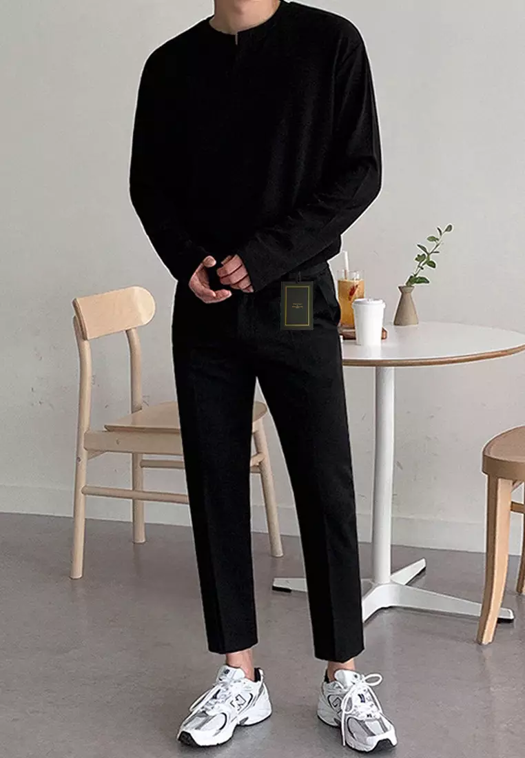 Casual Texture Long-sleeve T-shirt‌ ‌MYQ8951