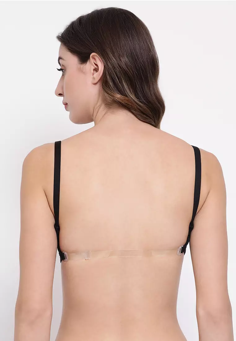 Buy Clovia Non-Padded Bra with Transparent Back Strap & Shoulder Straps -  Blue Online