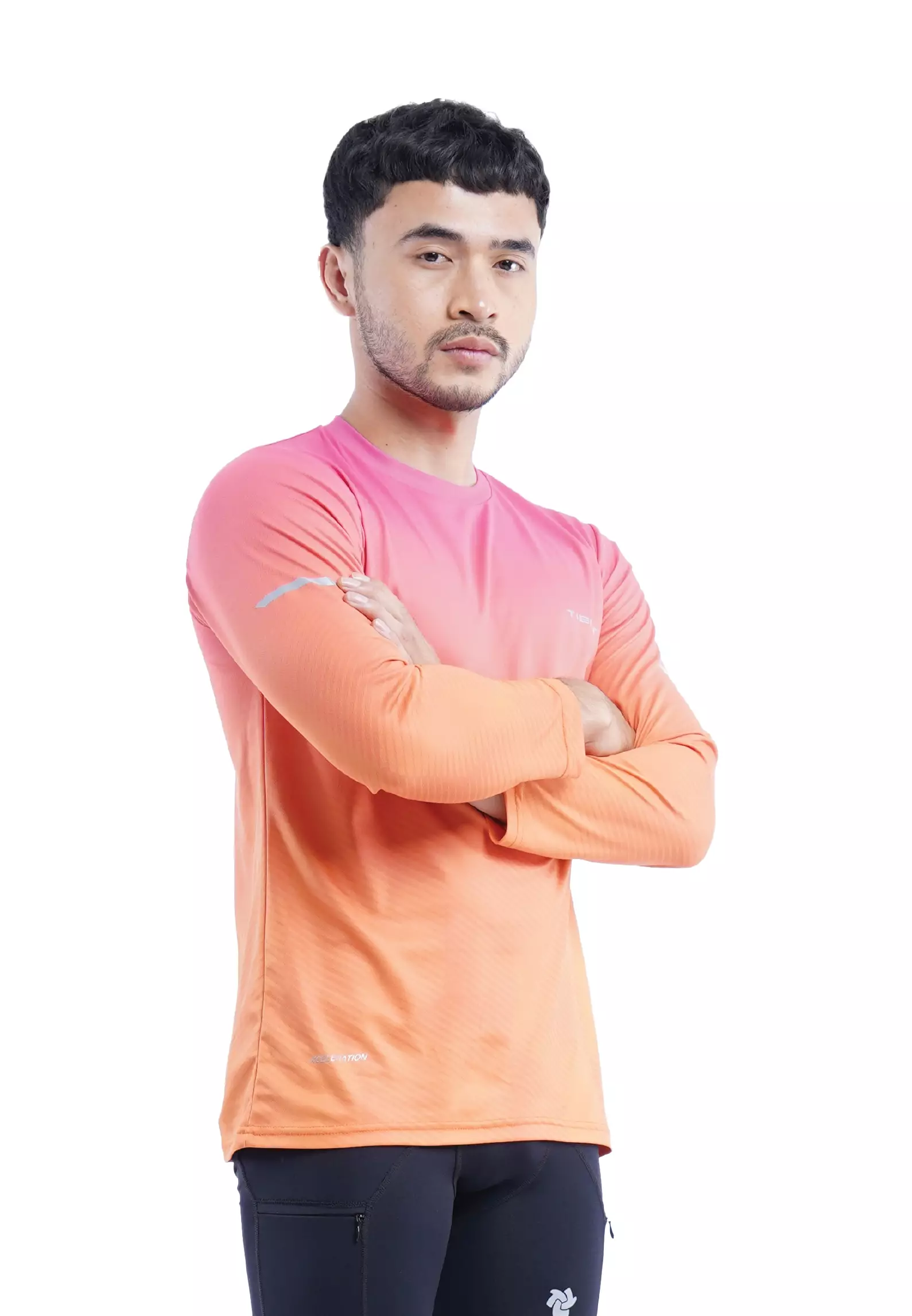 Tiento Jersey Running Anti UV Baju Olahraga Lari Pria Lengan Panjang Kaos Dryfit Long Sleeve Men Xceleration
