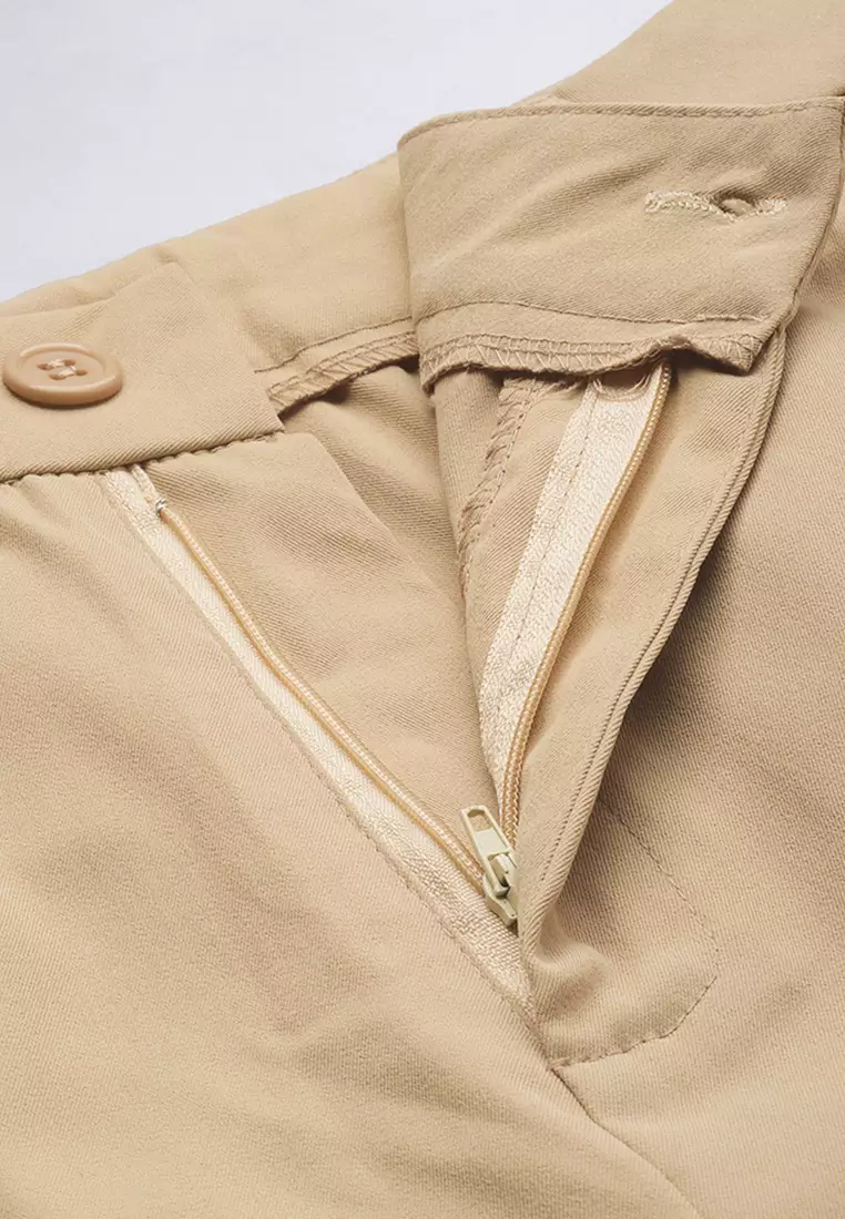 Khaki High Waist Cargo Pants