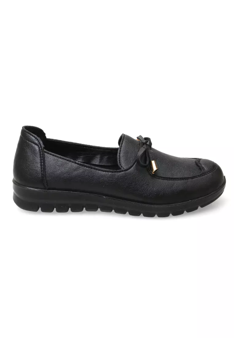 Flat Loafers Sepatu Kerja Wanita Casual Fashion High Quality - Black