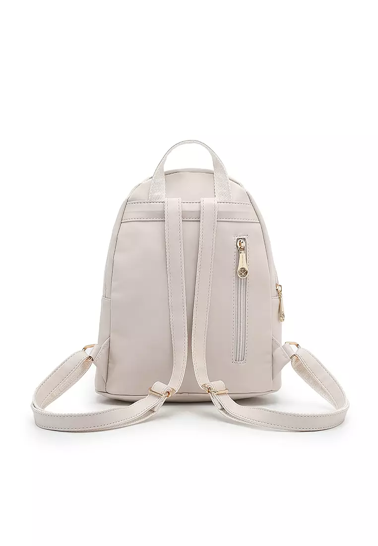 Women's Monogram Mini Backpack (Tas Ransel Wanita & Tas Punggung Wanita) - Putih