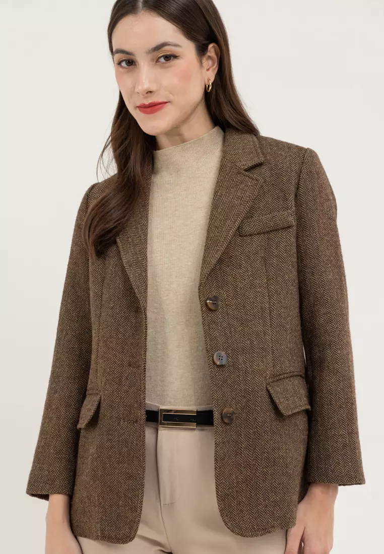 Herringbone Blazer Jacket