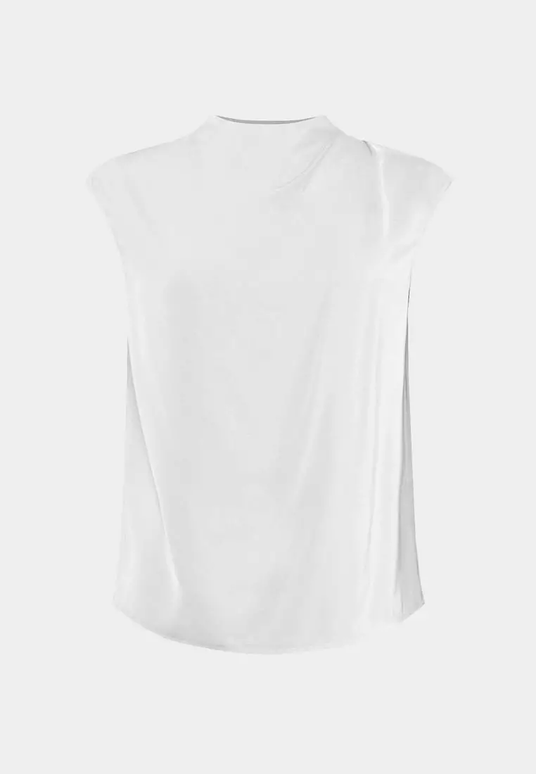 Mallory Draped Shoulder Blouse