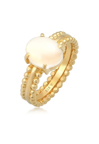 ELLI GERMANY gold Ring Chunky Glamour Trend Blogger Oval with Moonstone Gold Plated 887E5ACAD7BABDGS_1