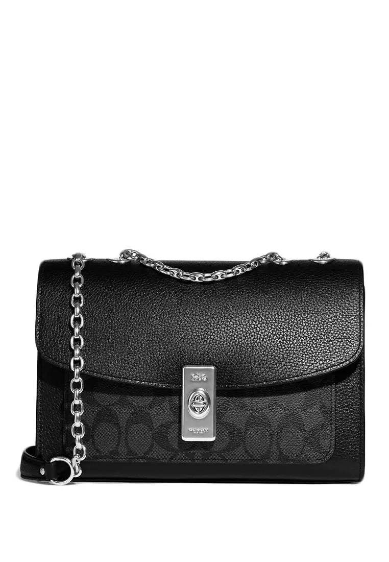 Coach Coach Lane Shoulder Bag in Signature Canvas - Black 2023 | Buy ...