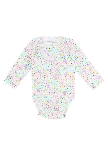 Du Pareil Au Même (DPAM) white Ditsy Printed Long Sleeve Bodysuit 423F9KAED4C9BAGS_1