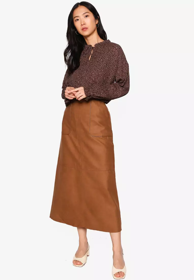 Buy niko and ... Faux Suede Maxi Skirt Online | ZALORA Malaysia