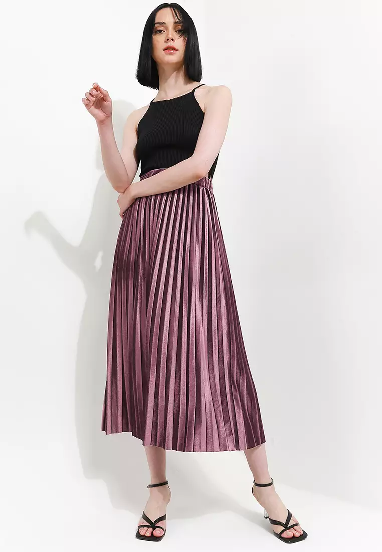 Pleated Skirt Velvet