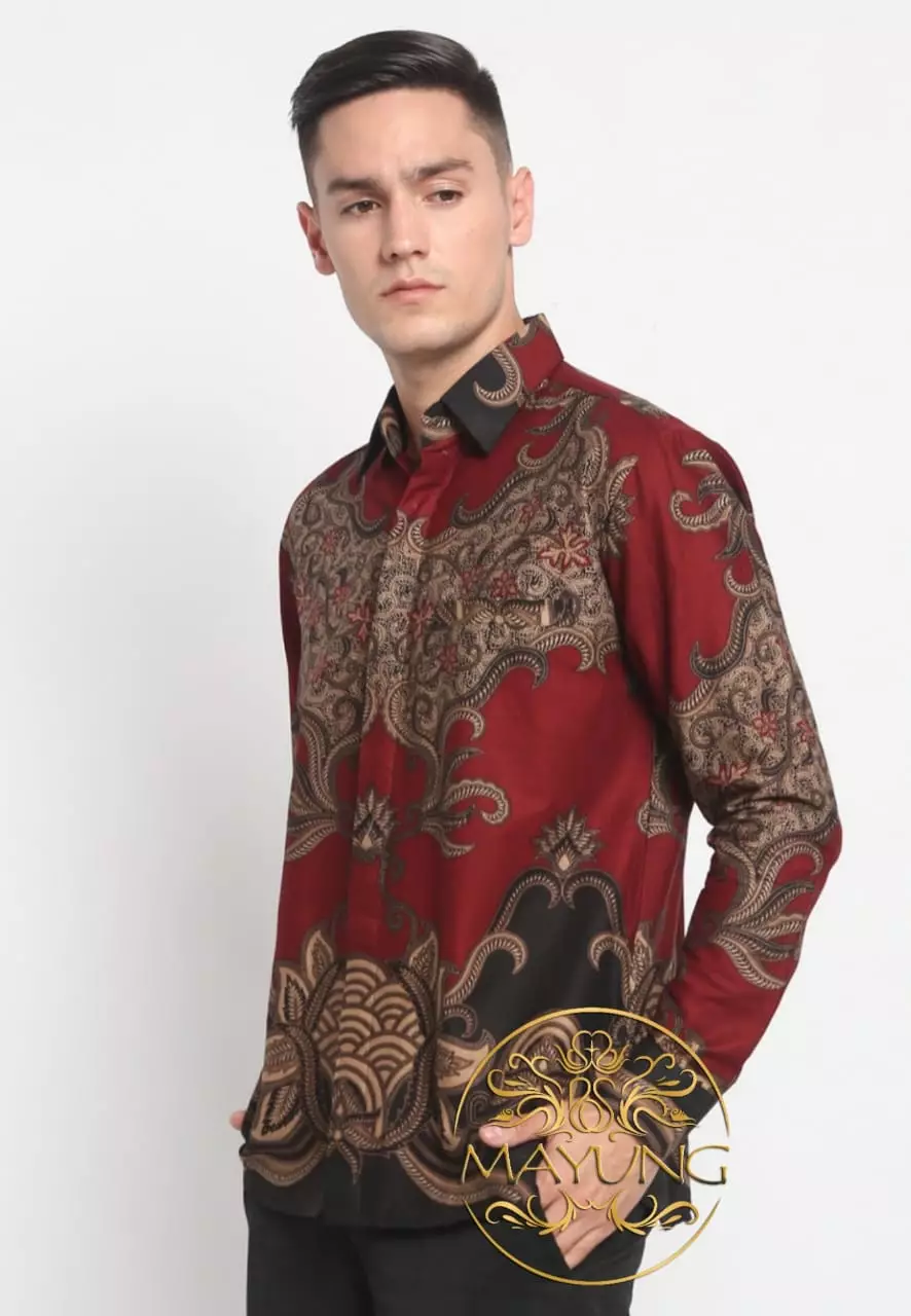 Gana Maron Kemeja Batik Pria Premium Slimfit Modern Lengan Panjang