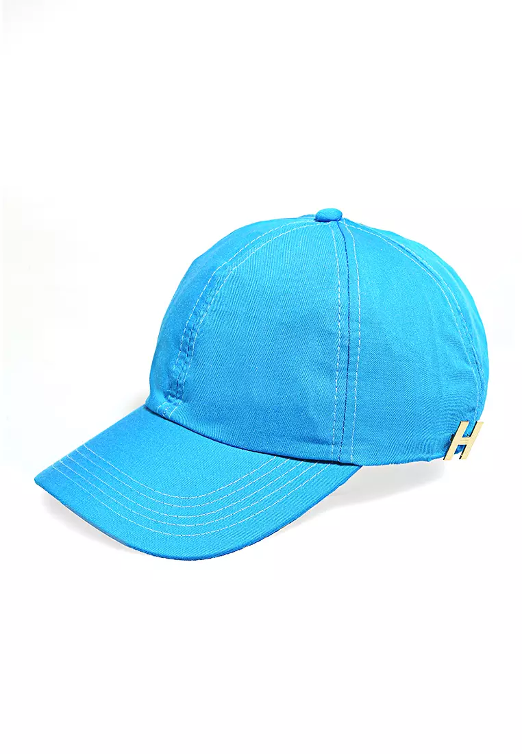 Drsh Topi Baseball Unisex Motif Polos Aksesoris Fashion Korean style Material Rafel ORIGINAL - Blue