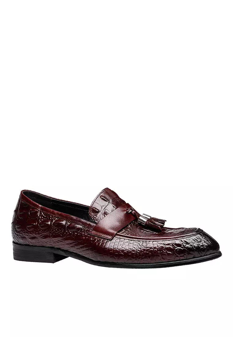 Discount on Twenty Eight Shoes  shoes - SKU: VANSA  Croco Embossed Leather Loafer Shoes VSM-F25826