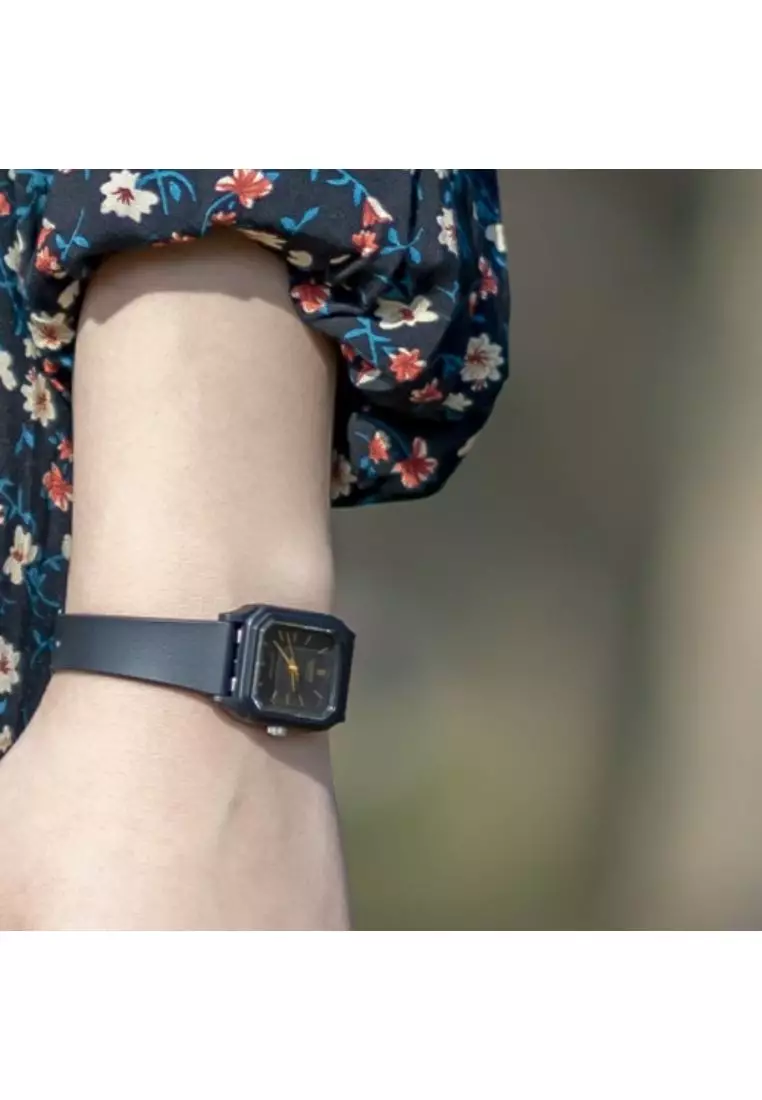 Women's Analog Watch LQ-142-1E Black Resin Band Mini Watch