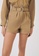 Maje brown Belted, Stretch Cotton Shorts BA4C4AAFBED58BGS_1