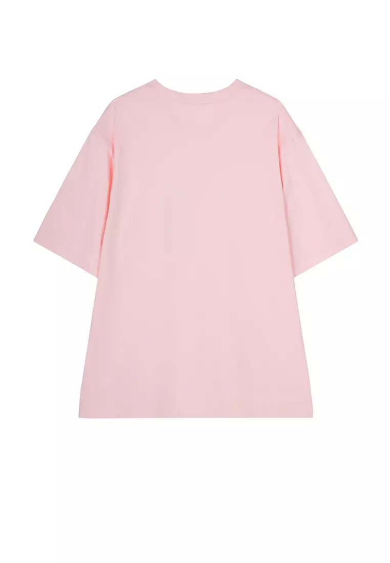 100% Cotton Graphic Print Loose Short-Sleeve T-Shirt