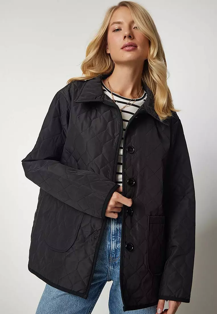 Shirt Collar Quilted Jacket