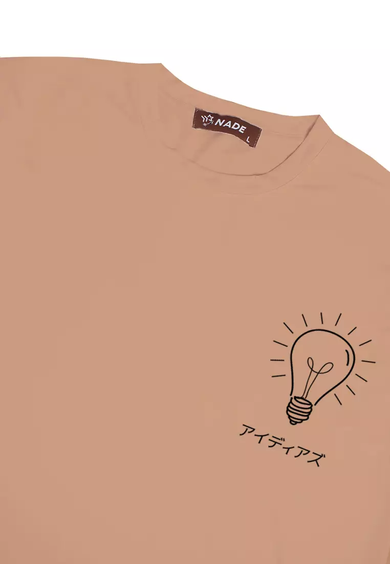 NTC33 kaos anime kartun ilustrasi aesthetic lampu khaki