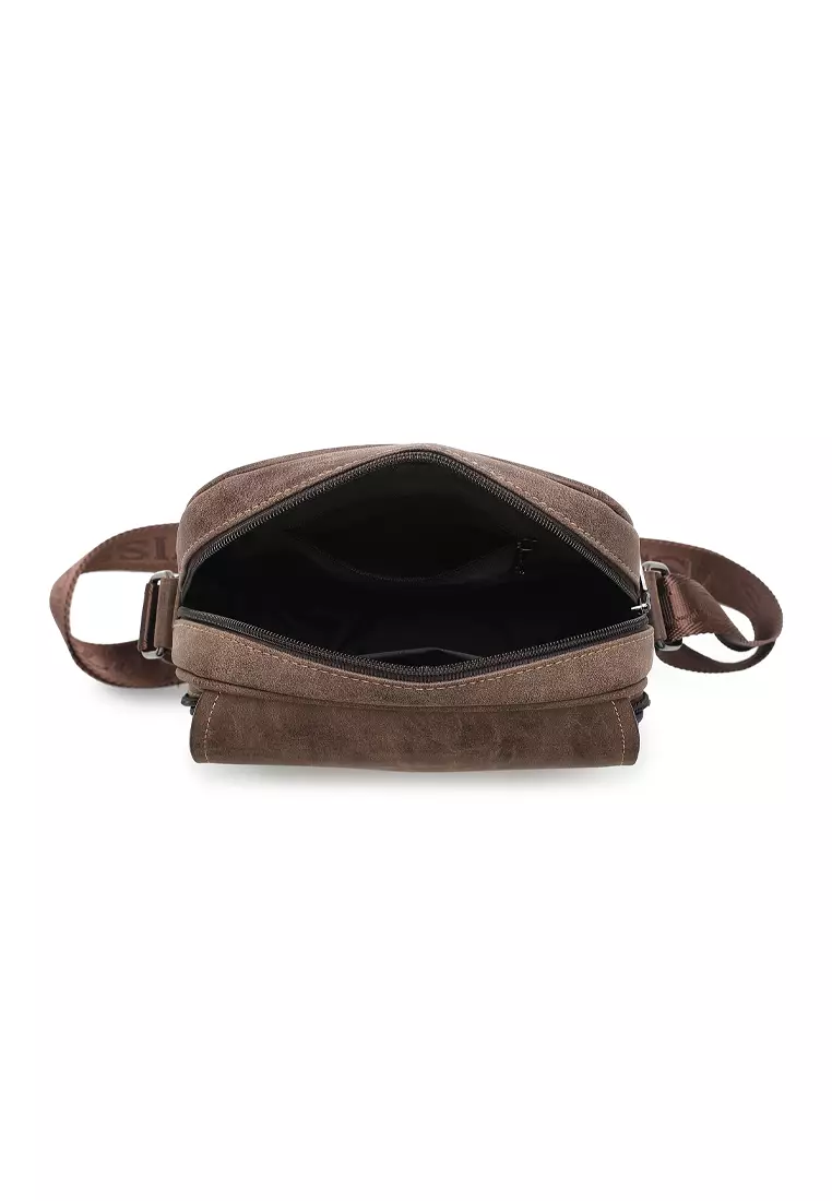 Men's Sling Bag / Crossbody Bag - Dark Brown