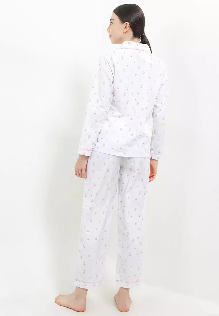 Piyama Pyjama Baju Tidur Satin Silk Long Sleeve Long Pants Sleepwear