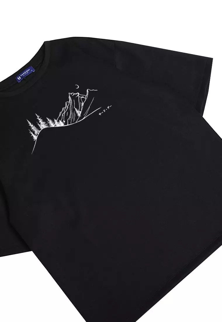 MTW26 Kaos Oversize Bahan Tebal Scubalux "landscape" hitam