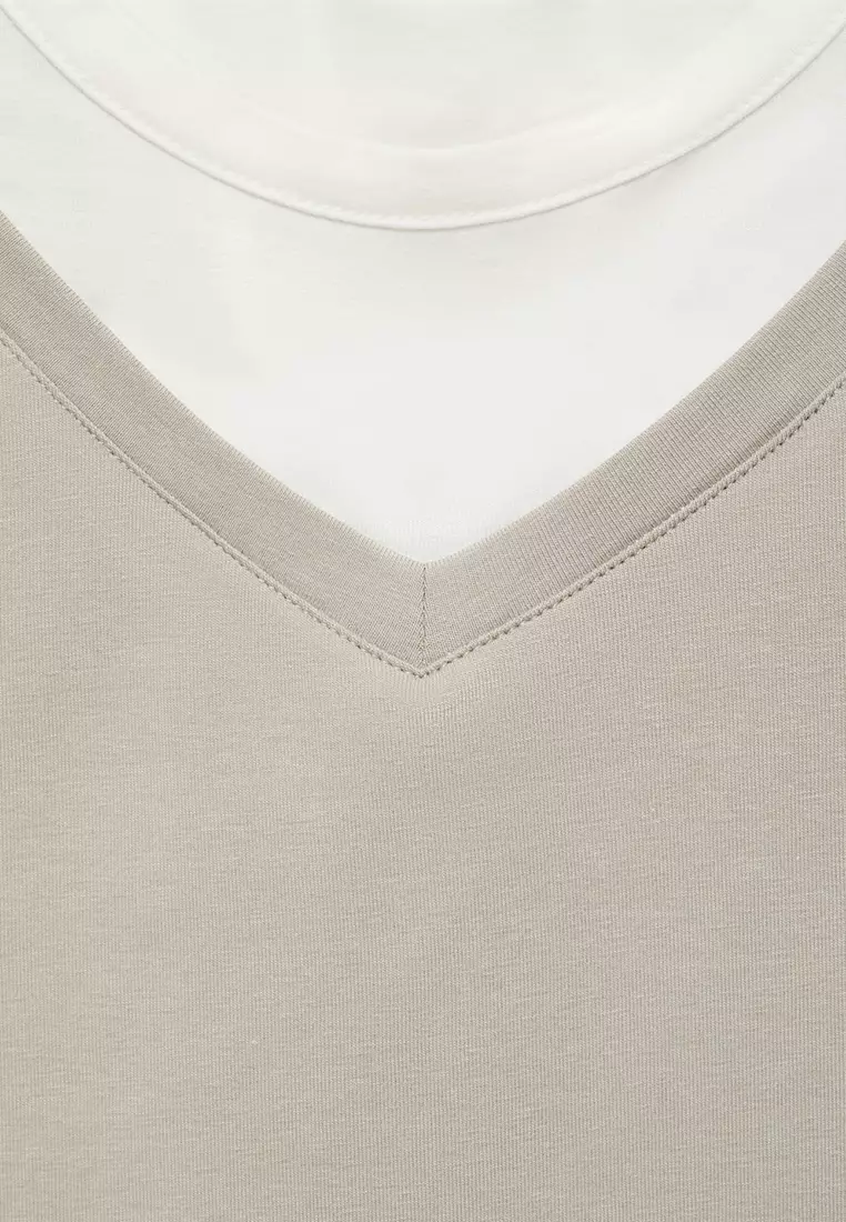 Contrasting Cotton-Blend T-Shirt