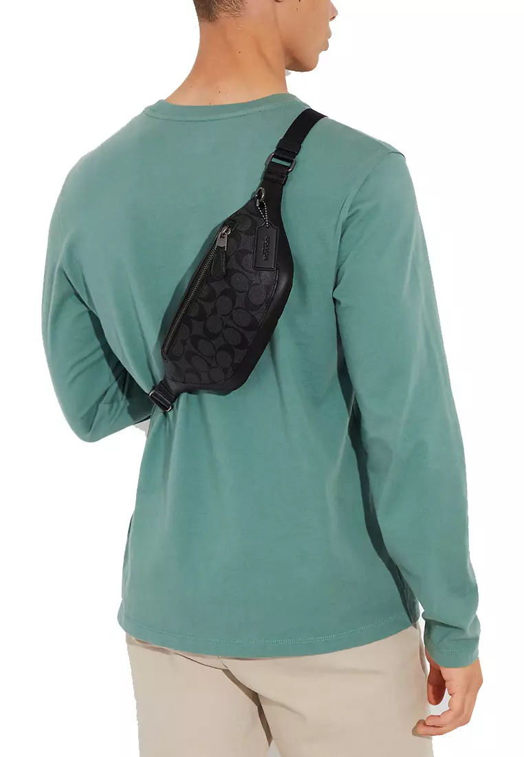 Buy COACH Coach Warren Mini Belt Bag In Signature Canvas Charcoal