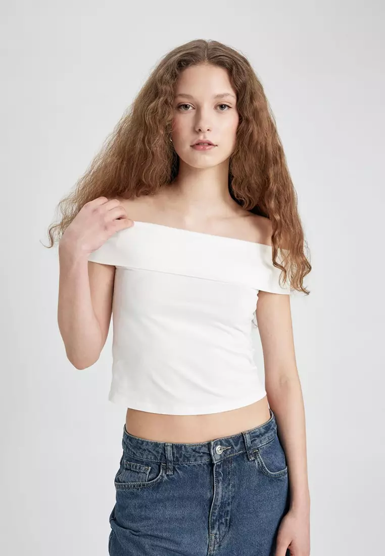 Off Shoulder Crop Top