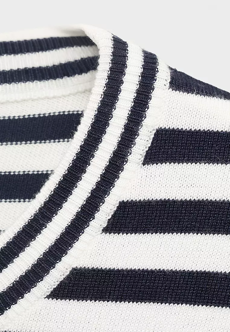 Striped Short-Sleeved Sweater