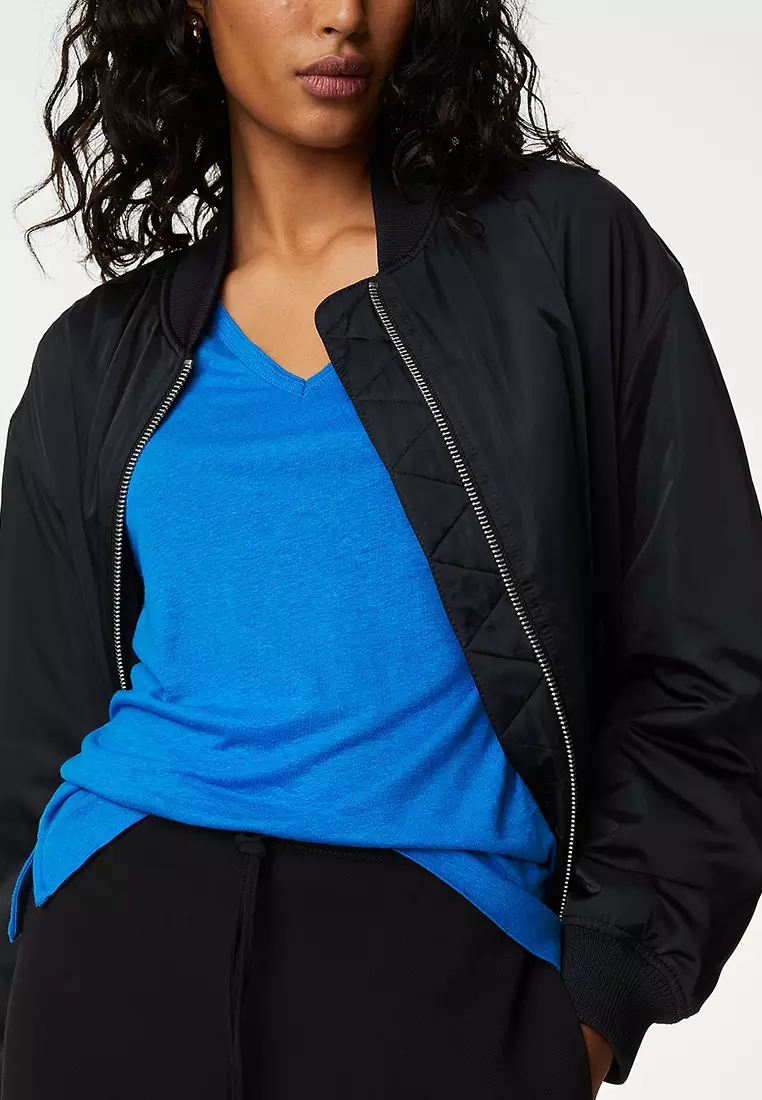 Linen Blend V-Neck Top