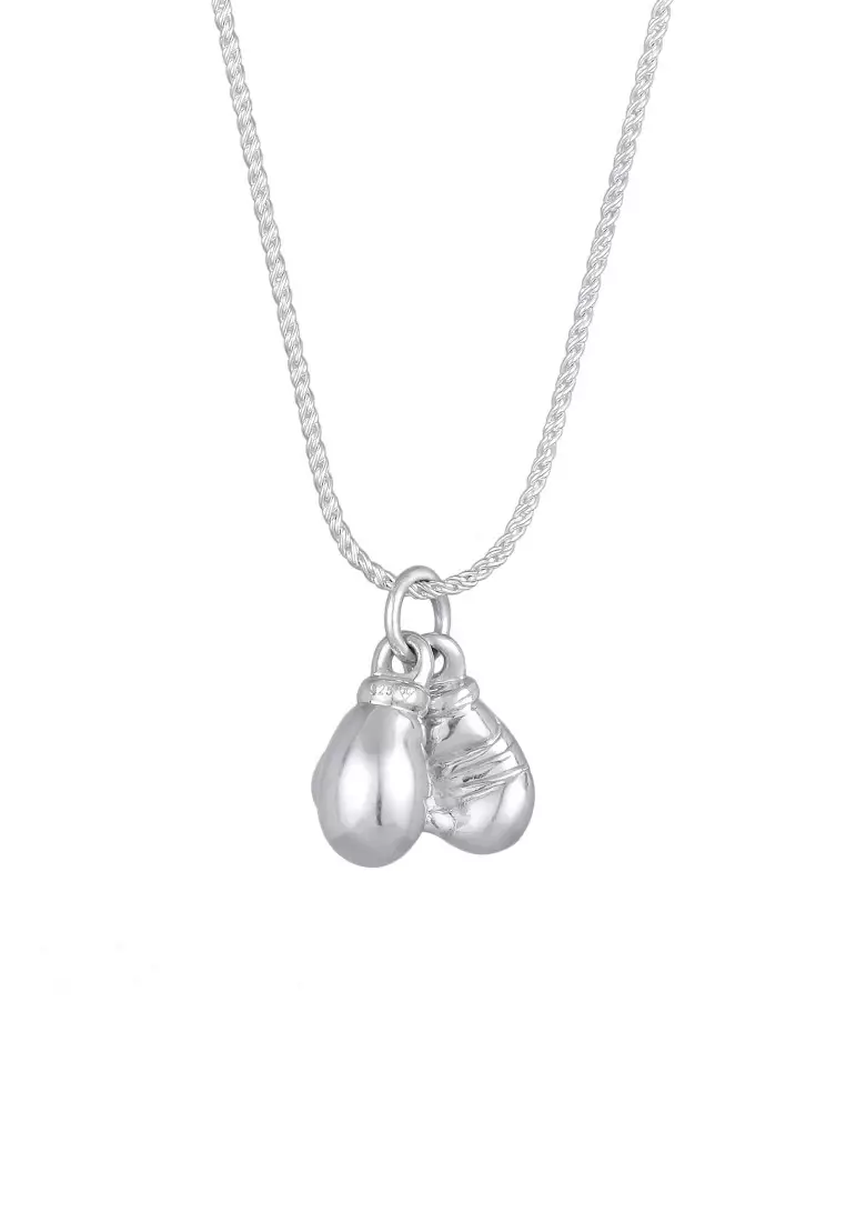 EXCLUSIVE Kalung Perhiasan Perak 925 Pria Pendant Boxing Gloves Strength