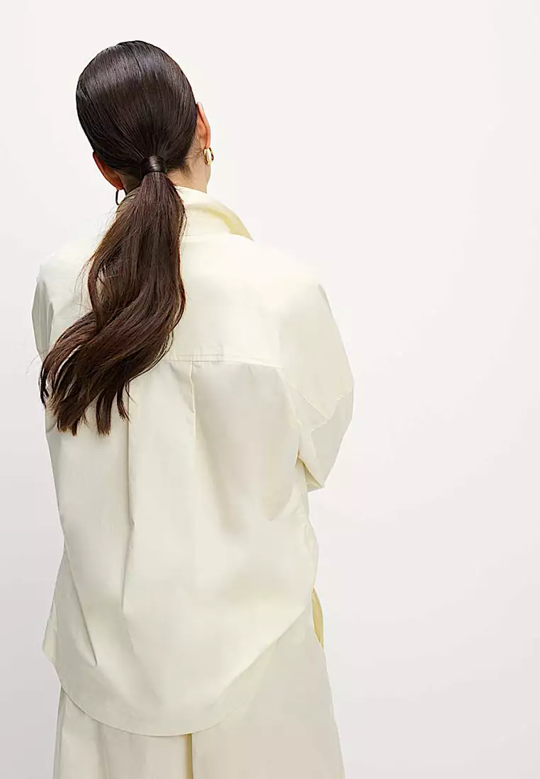 Pure Cotton Collared Button Through Oversized Shirt