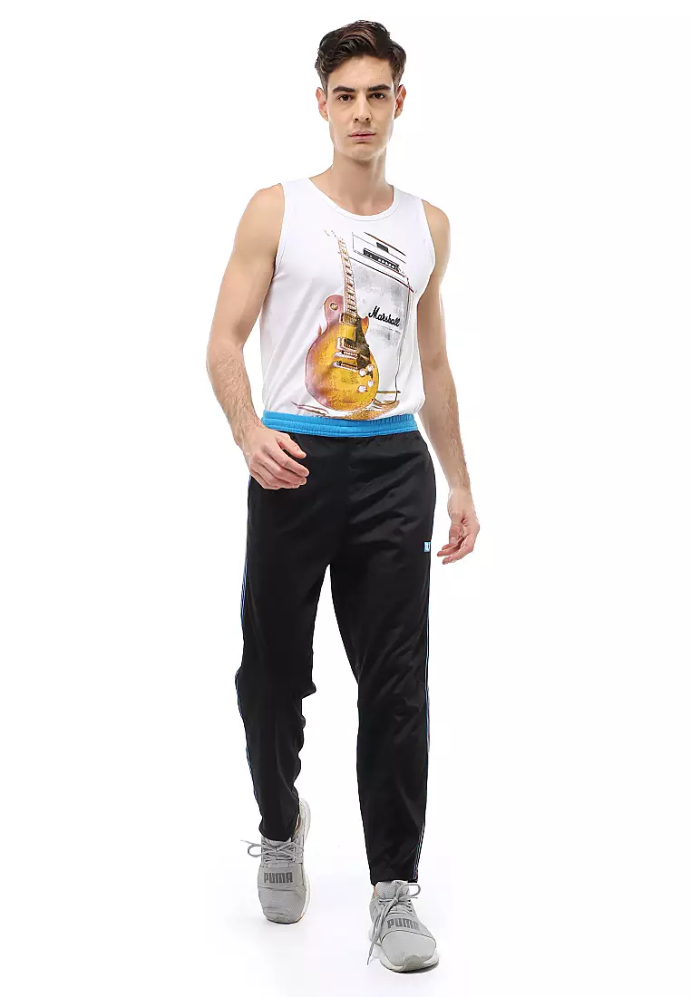 Yume Long Pants Celana Panjang Olahraga Pria Strip 3 Material Diadora ORIGINAL - Blue