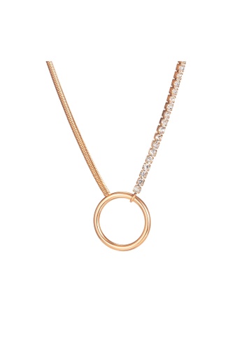 Air Jewellery gold Luxurious Ring Shape Necklace In Rose Gold 82E00ACB42A23CGS_1