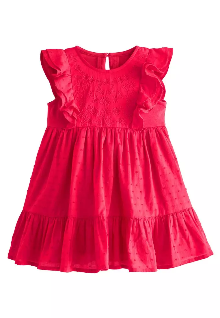 Jersey Woven Mix Embroidered Dress