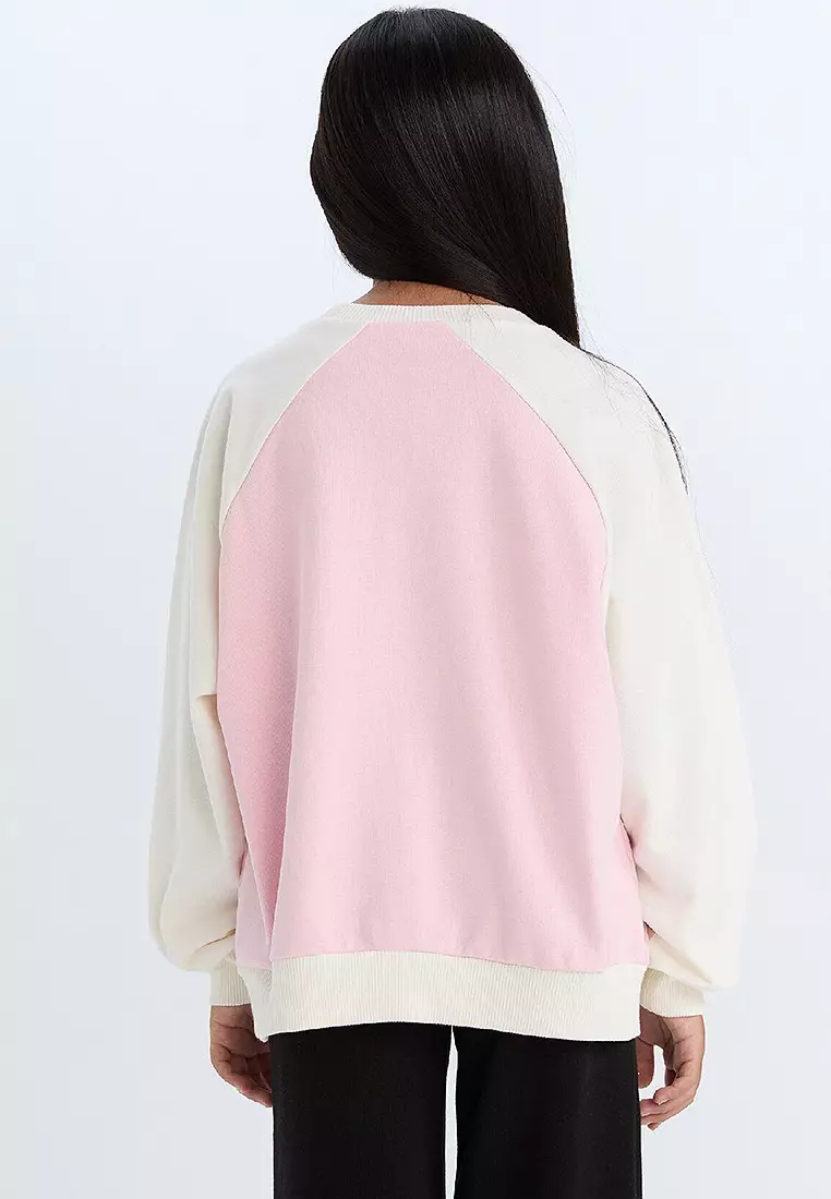 Relax Fit Crew Neck Text Printed Sweatshirt