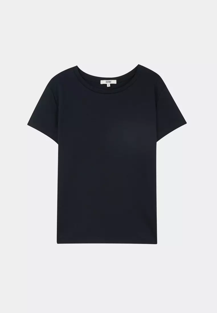 Midnight blue U-neck T-shirt
