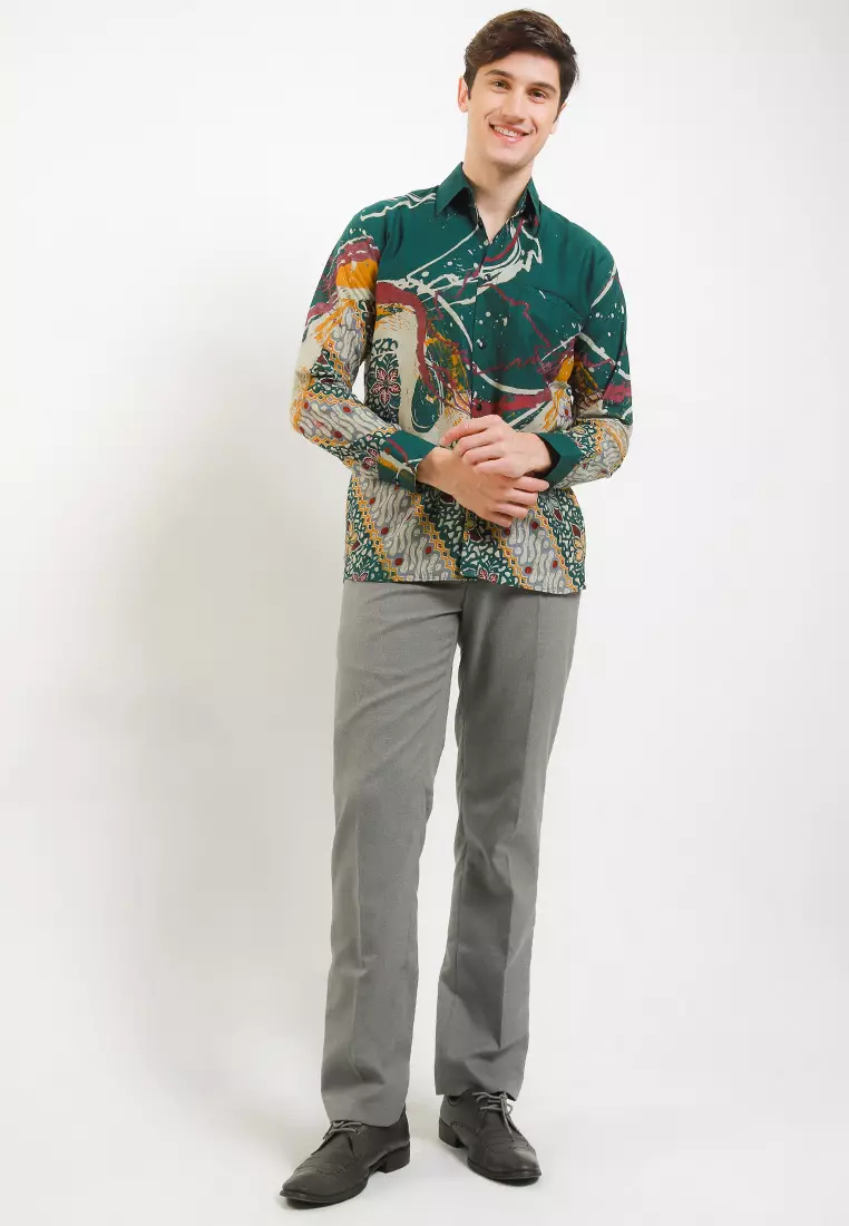 Tyaga Kemeja Batik Premium Pria Casual Modern Lengan Panjang