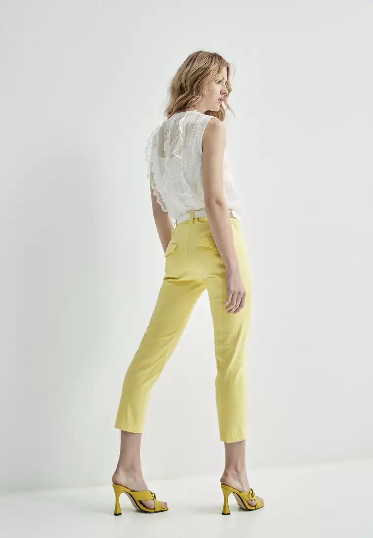 Slim Fit Yellow Pants