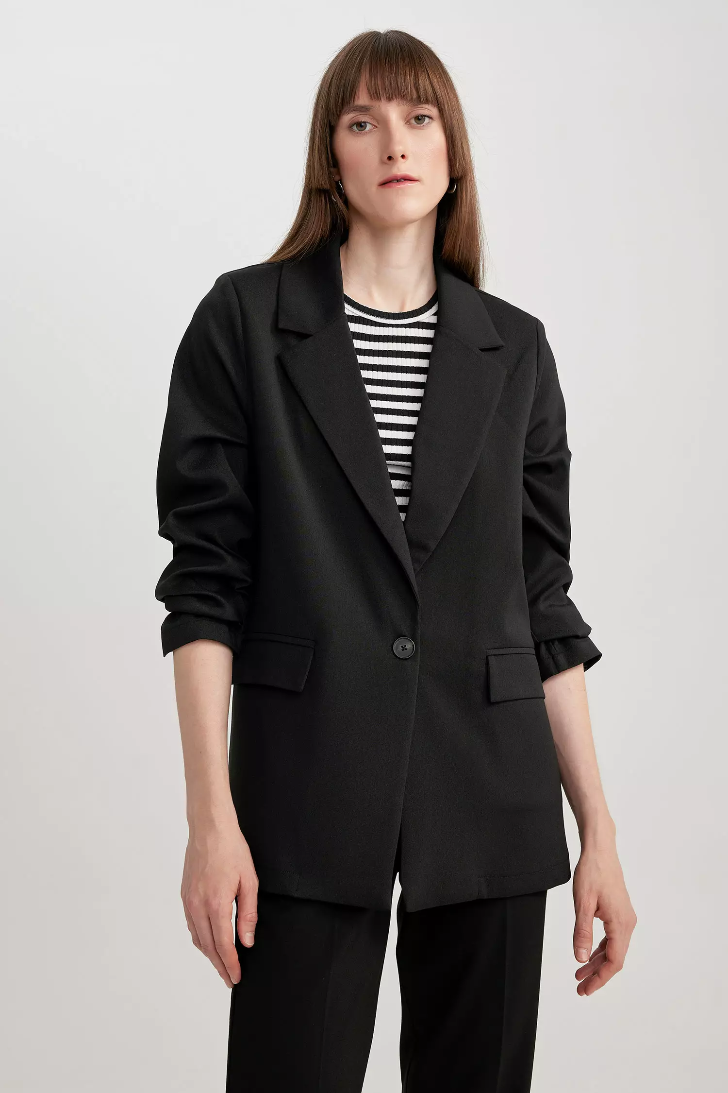 DeFacto Loose Fit Double-Faced Blazer 2024 | Buy DeFacto Online ...