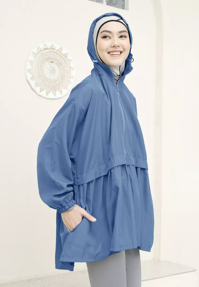 Zelena - Archie Sports Jacket | Jaket Olahraga Wanita Ruffle - Denim Blue