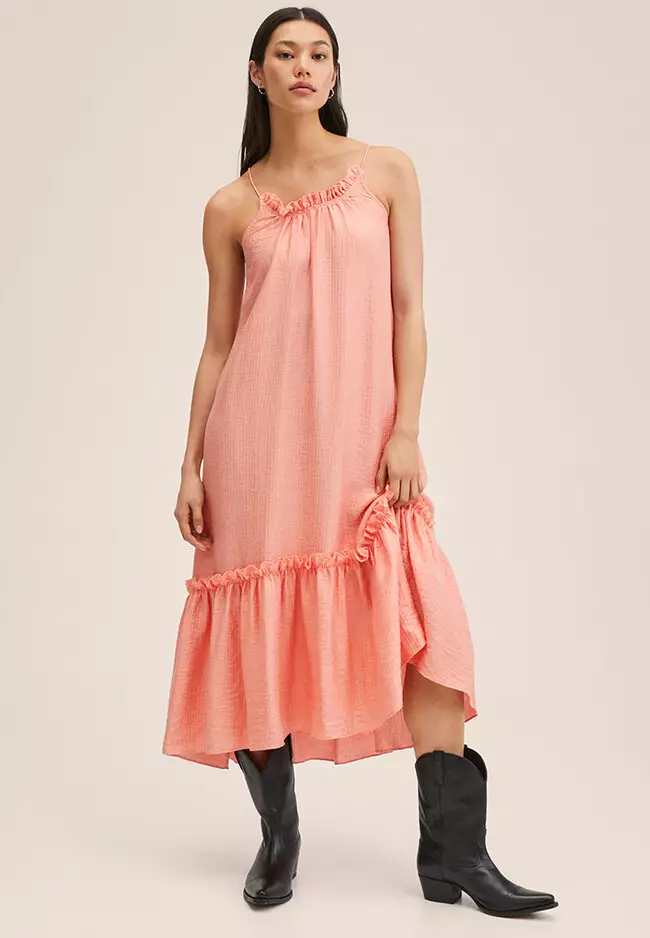 Buy Mango Lyocell Ruffle Dress 2026 Online | ZALORA Philippines