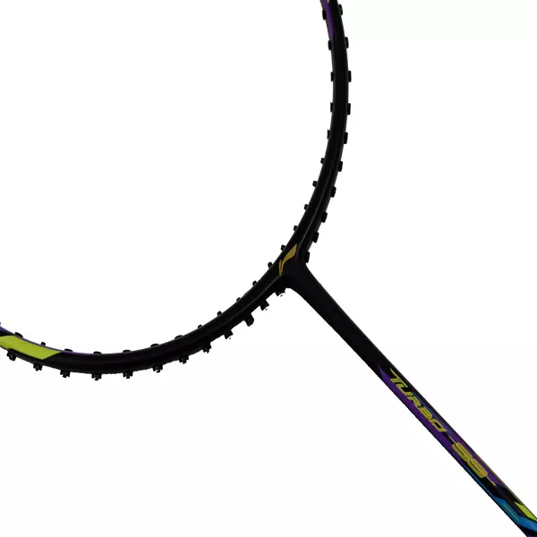Li-Ning Badminton Racket Turbo 99 Free Senar + Grip + Cover - Black/Orange